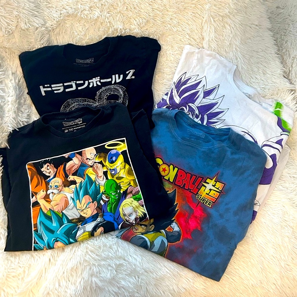 Lot of 4 DragonBall Z teen/adult small T-shirts
